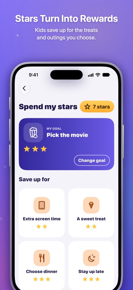 Rewards to spend stars on