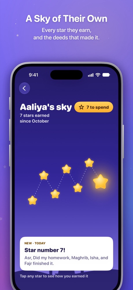 A kid's own sky of earned stars